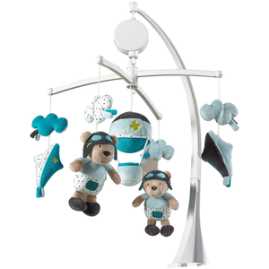 Mobile Tissu Musical en velours Bleu LAZARE - Sauthon TU pas cher