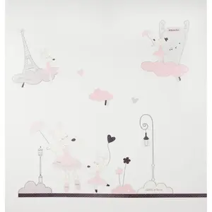 Comparateur de prix : Stickers muraux Petite souris 70x50cm en Papier Rose LILIBELLE - Sauthon TU