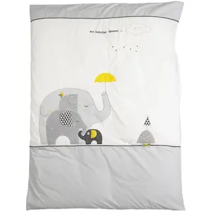 SAUTHON Housse de couette et taie en coton gris pas cher