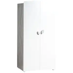 Comparateur de prix : Armoire 2 portes bébé 175x86x56cm en bois gris LEAF - BabyPrice TU