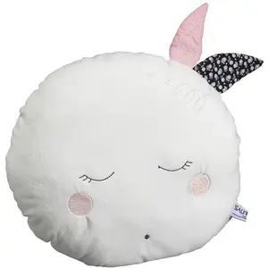 Coussin déco lune 30x30cm en polyester blanc MISS FLEUR DE LUNE - Sauthon TU pas cher