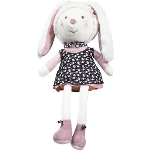 SAUTHON Doudou lapin grand modle en velours blanc