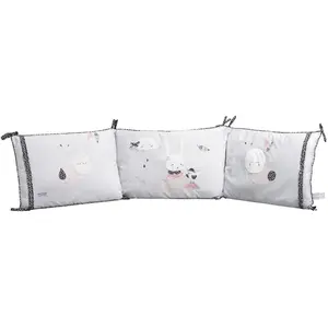 Comparateur de prix : Tour de lit déhoussable - SAUTHON - Blanc - Coton - 180x40cm