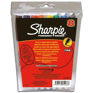 Shap Sharpie marqueurs permanents | pointe fine | assortiment de couleurs | lot de 8 pas cher
