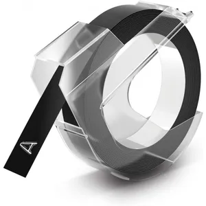 Dymo - Ruban de Marquage 3D, 9 mm x 3 m, S0898130, plastique, Blanc sur Noir (520109) pas cher