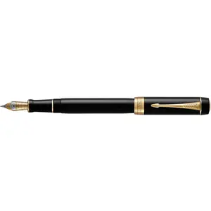PARKER Duofold Centennial Stylo plume, Noir, Plume fine en or 18K, encre noire, Coffret cadeau pas cher