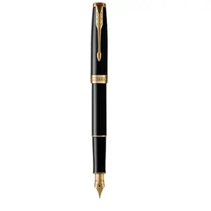 Comparateur de prix : PARKER Sonnet stylo plume, laque noire, attributs dorés, Plume moyenne, Coffret cadeau