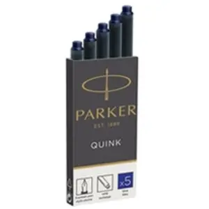 PARKER Quink 5 cartouches longues stylo plume, encre bleue