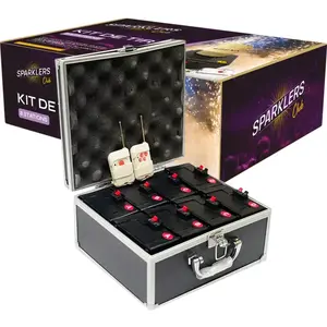 Kit de tir 8 stations + 2 télécommandes pour jets de scène pas cher