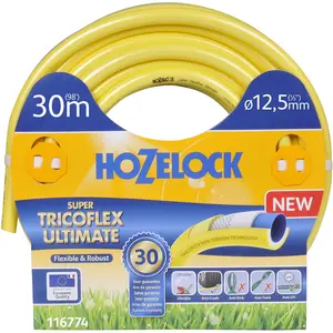 Comparateur de prix : Hozelock Super Tricolflex 116774 Tuyau D'Arrosage 1/2"" Jaune 30 M