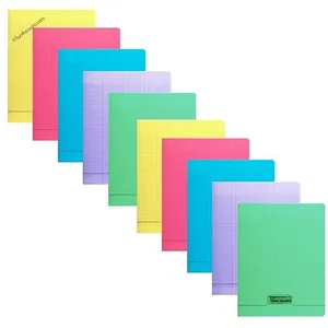 Clairefontaine Lot de 10 cahiers - 24x32(cm) - Grands carreaux - 96 pages - couvertur... pas cher