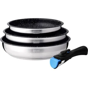 Comparateur de prix : Set de 3 poêles - Arthur Martin - AM2196 - 20-24-26 cm - Acier inoxyda...