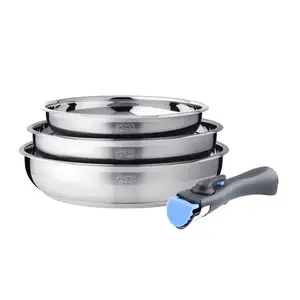Comparateur de prix : Batterie de cuisine ARTHUR MARTIN de 3 poeles 20-24-26cm + 1 poignée