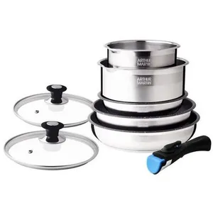 Comparateur de prix : Batterie de cuisine Arthur Martin AM2493 8 pièces - Acier Inoxydable -...