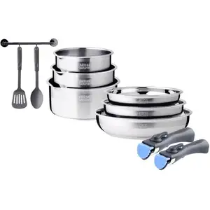 Comparateur de prix : Batterie De Cuisine Arthur Martin Inox 10 Pièces