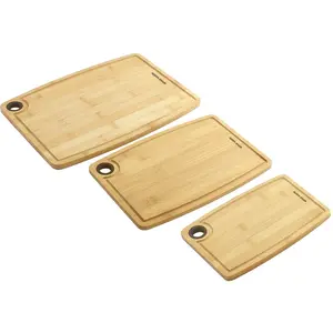 Arthur Martin - 3 Planches à découper en Bambou marron - 28x27/33x23/2... pas cher