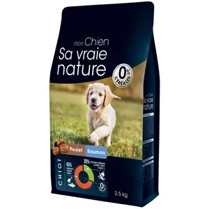Croquettes Chiot Sans Céréales   Sa Vraie Nature Poulet et Saumon 2,5 ... pas cher