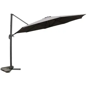 Comparateur de prix : Concept Usine Parasol déporté rond diamètre 350cm rotatif à 360 degrés gris CASTILLO