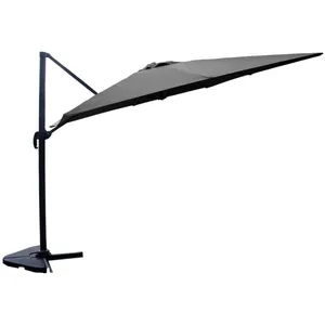 Comparateur de prix : CONCEPT USINE Parasol déporté rectangulaire de 3x4m rotatif à 360° gris CESARE