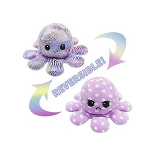 Animal en peluche Bébé poulpe recto-verso qui peut être retourné 20 cm... pas cher