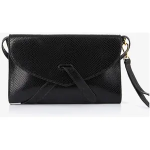 Mellow Yellow - Pochette en Cuir Jeanne noire - 27x17 cm T.U pas cher
