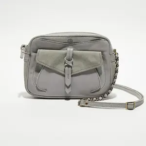 Mila Louise - Sac bandoulière en Cuir Orelia Cross vert menthe - 23x17... pas cher