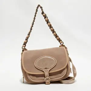 Mila Louise - Sac besace en Cuir Rocia V rose - 23x20x7 cm OS pas cher