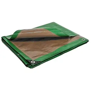 TECPLAST Bâche Agricole 5x8 m HQ250AG Verte et Marron - Haute Performa... pas cher