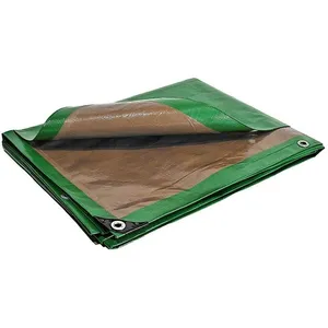 TECPLAST Bâche Brise Vue 5x8 m HQ250BV Verte et Marron - Haute Perform... pas cher