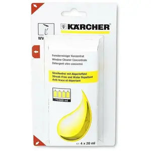 Comparateur de prix : KÄRCHER Produit de nettoyage 4 x 20ml pour nettoyeur vitres karcher