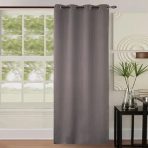 Homemaison HM69516-1 Unis Paire de Rideaux occultant Polyester Gris 260 x 140 cm