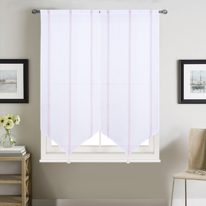 Home Trend Paire petits voilages à bandes verticales brillantes (60x160 cm - Violet)Vendu parcarrefour