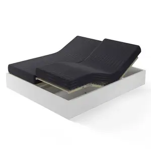 Drap-housse sommier articulé Satin De Coton rayé TERTIO® - Gris Anthracite pas cher