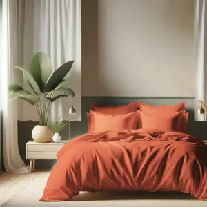 Housse de couette coton TERTIO® - Tangerine pas cher