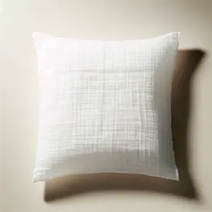 Taie d'oreiller gaze de coton TERTIO® -Blanc pas cher