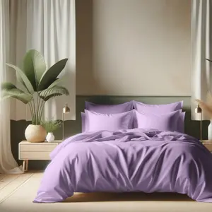 Housse de couette coton TERTIO® - Lila pas cher