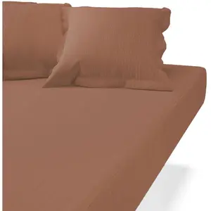 Drap housse Gaze de coton - rouille TERTIO® pas cher