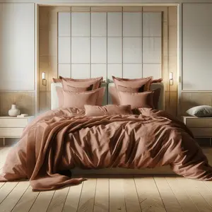 Housse de couette gaze de coton TERTIO® - Rouille pas cher