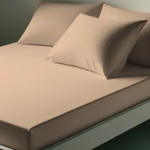 Drap-housse coton TERTIO® - Rose beige pas cher