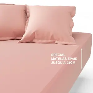 3S. x Tertio (Nos Unis) Drap Housse Grand Bonnet Percale De Coton TERT... pas cher