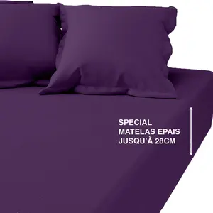 3S. x Tertio (Nos Unis) Drap Housse Grand Bonnet Percale De Coton TERT... pas cher
