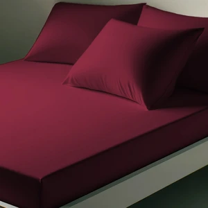 Drap-housse coton TERTIO® - Grenat pas cher
