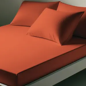 Drap-housse coton TERTIO® - Tangerine pas cher