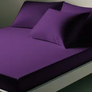 Drap-housse coton TERTIO® - Violet pas cher