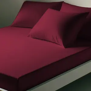 Drap-housse coton TERTIO® - Grenat pas cher