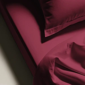 Drap plat coton TERTIO® - Grenat pas cher