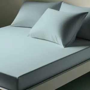 Drap-housse coton TERTIO® - Bleu Glacier pas cher