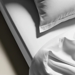 Drap plat coton TERTIO® - Bleu Glacier pas cher