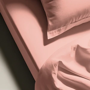 Drap plat polycoton TERTIO® - Rose blush pas cher