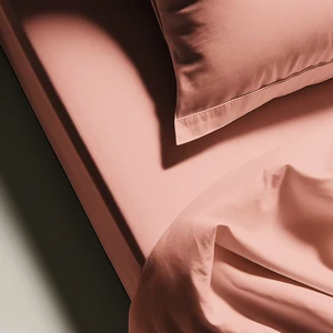 Drap plat Coton TERTIO® -Rose blush pas cher